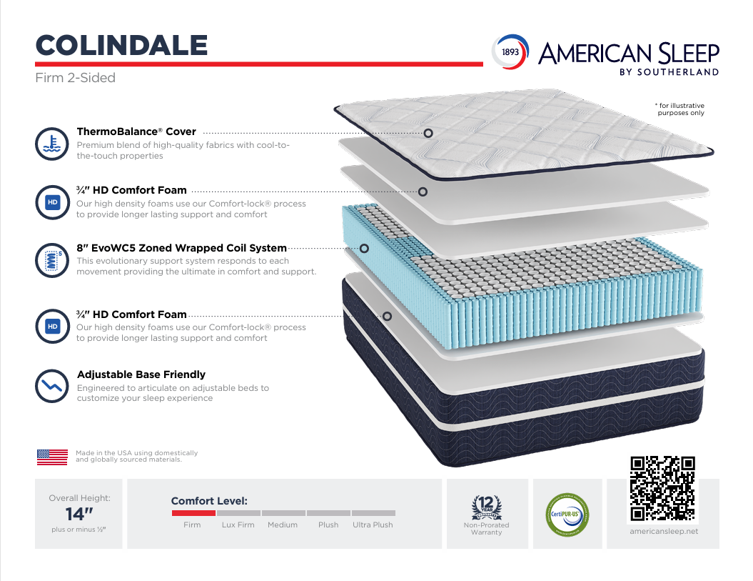 Colindale 2-sided flippable firm