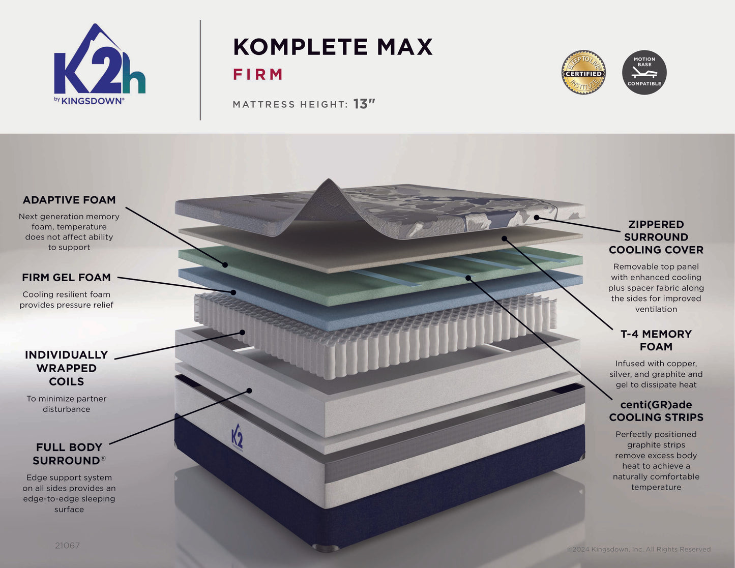 AMERICAN SLEEP  K2H Komplete Max Firm